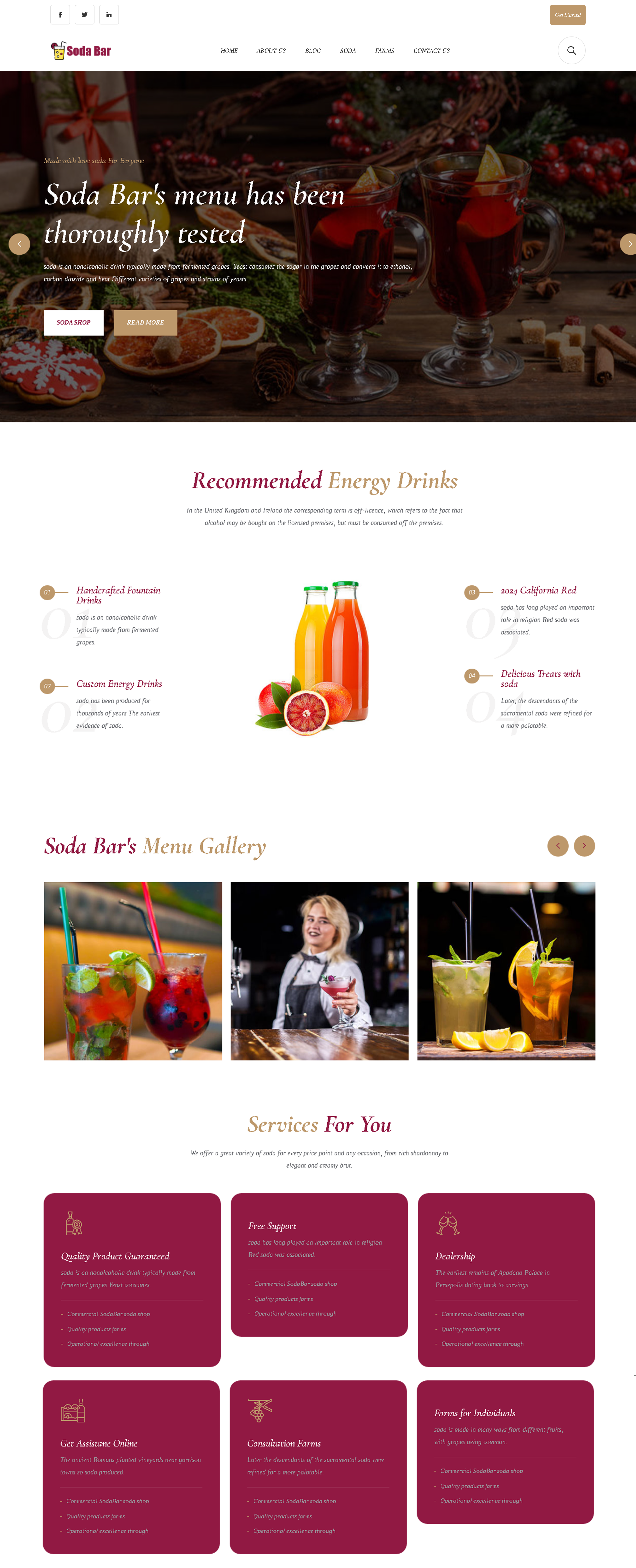 Soda bar HTML Template